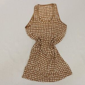 Brown and White Squares Dress S